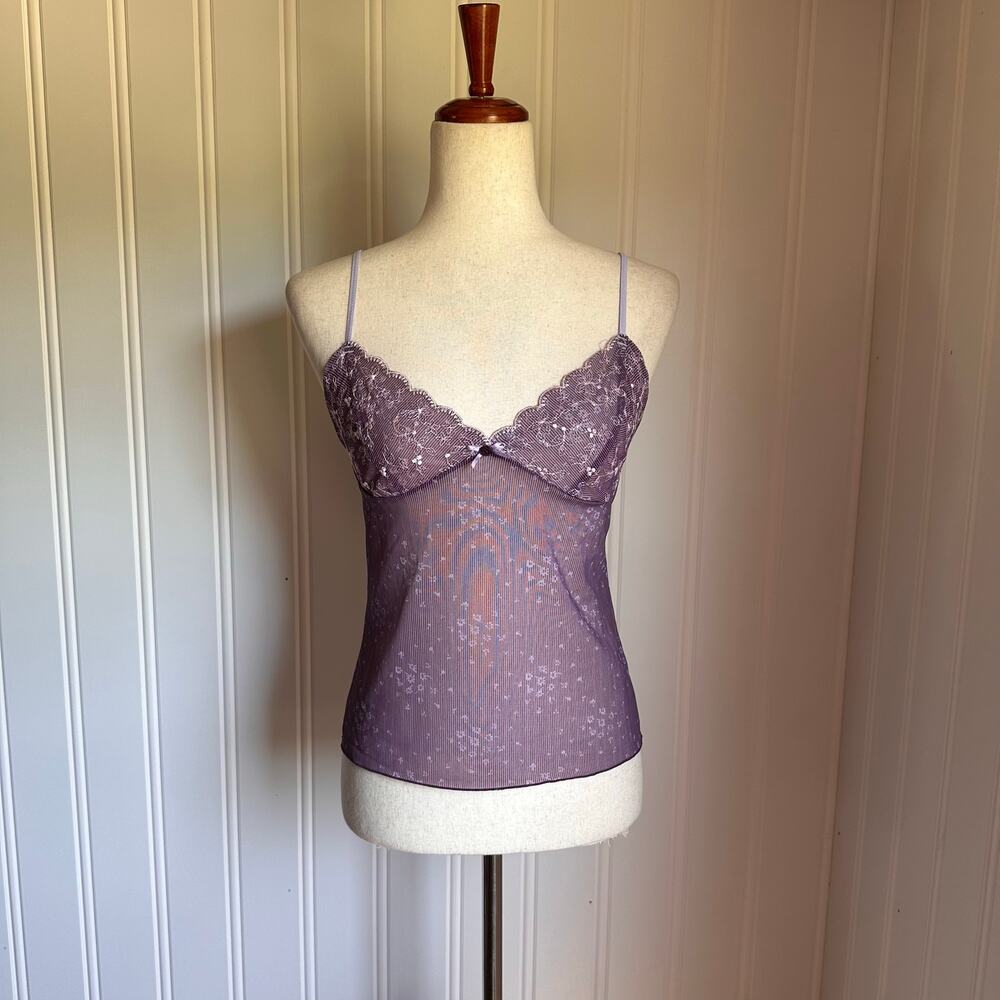 Vintage Y2K Sheer Coquette Purple Cami S
